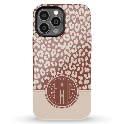 Boho Leopard Personalized Monogram iPhone Case